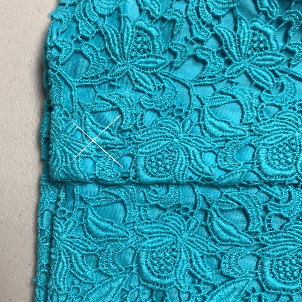 Talbots eyelet sleeveless dress. Aqua blue - Picture 9 of 10